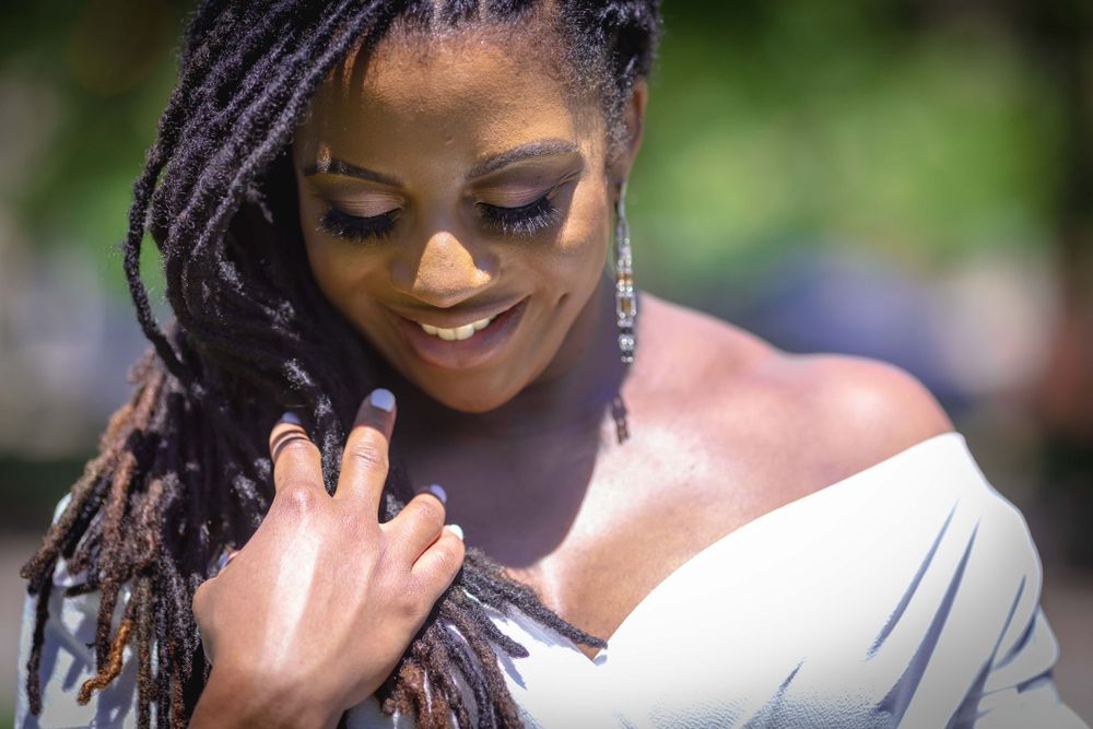 Bride smiling