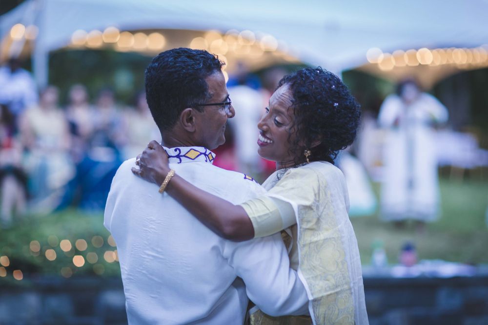 Married Ethiopian bride and Indian groom doing there first dance