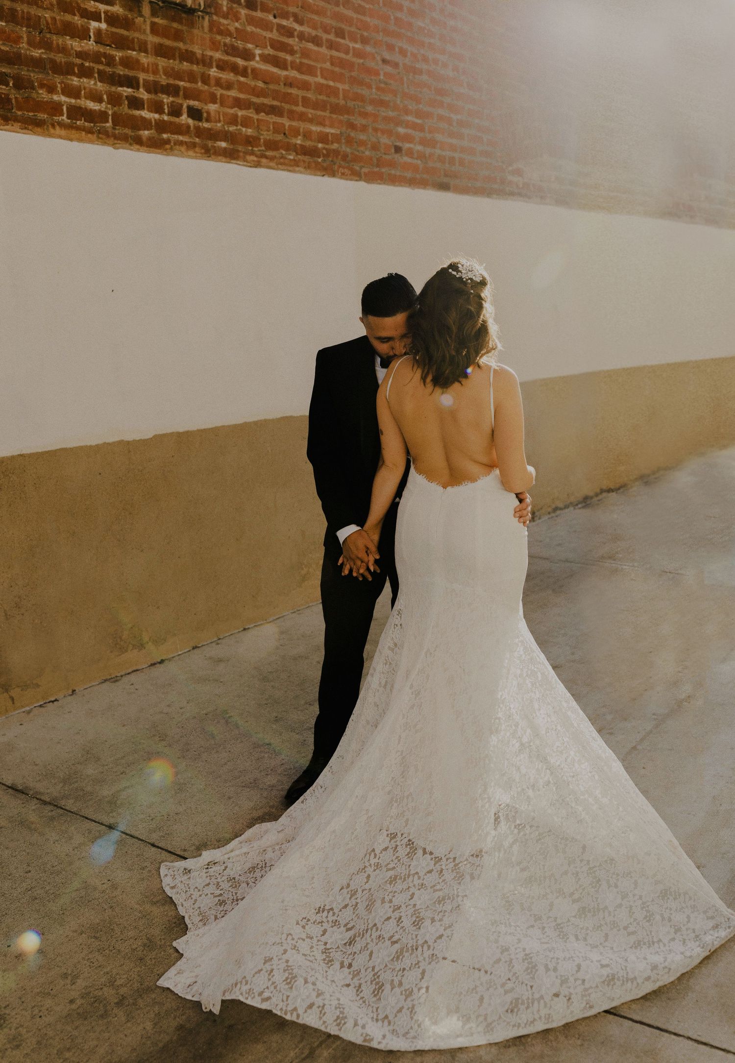 Downtown Orange wedding couple's shoot