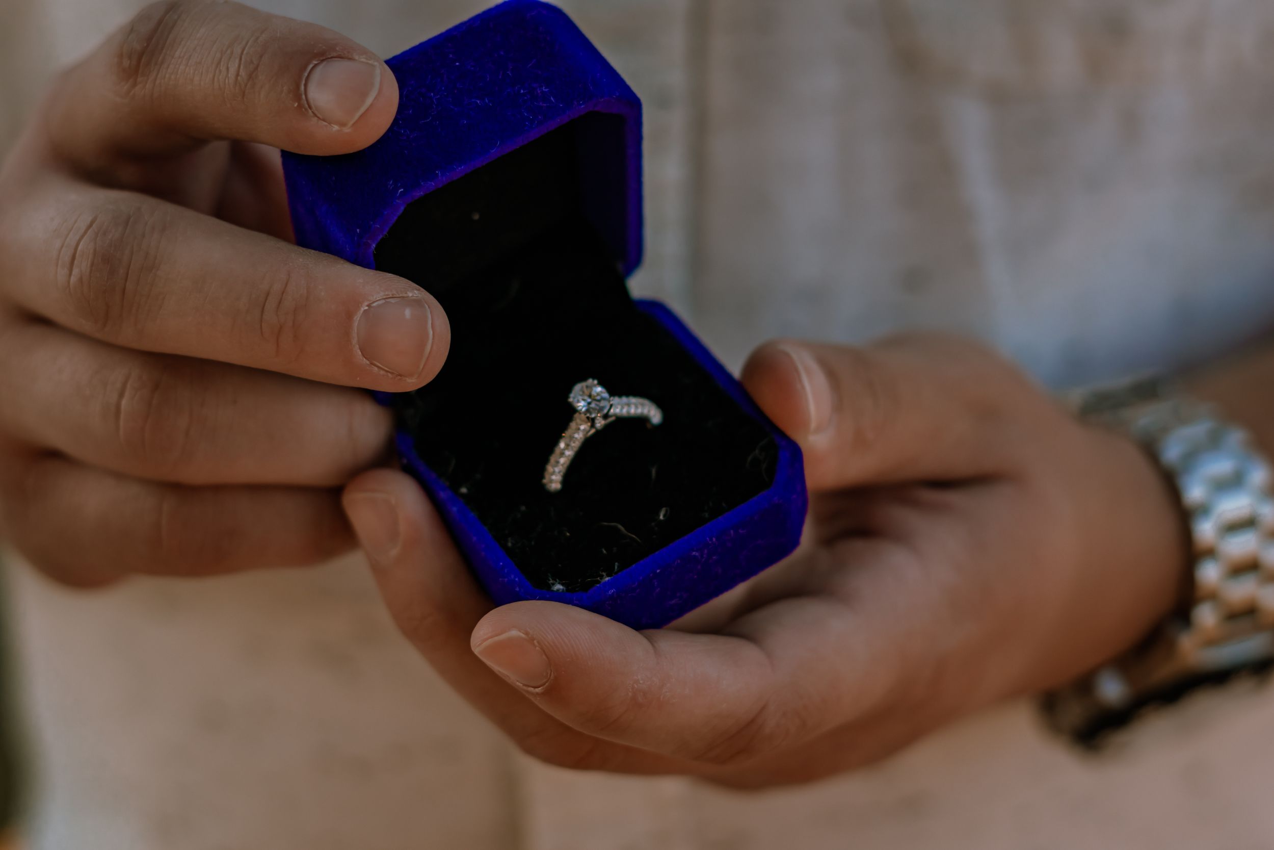 engagement ring detail shot