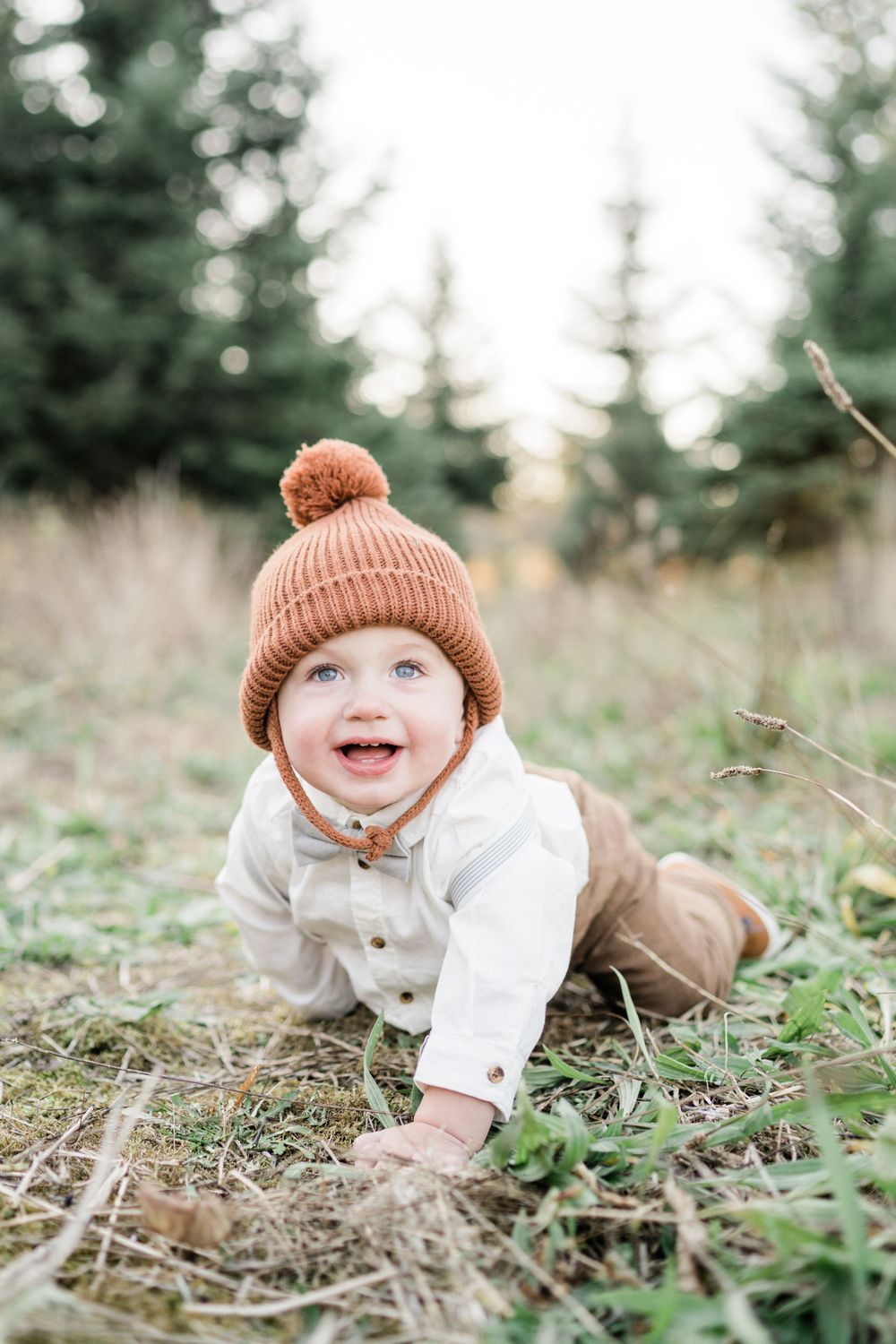 child portrait at tree farm pacific northwest sunset lifestyle family photos