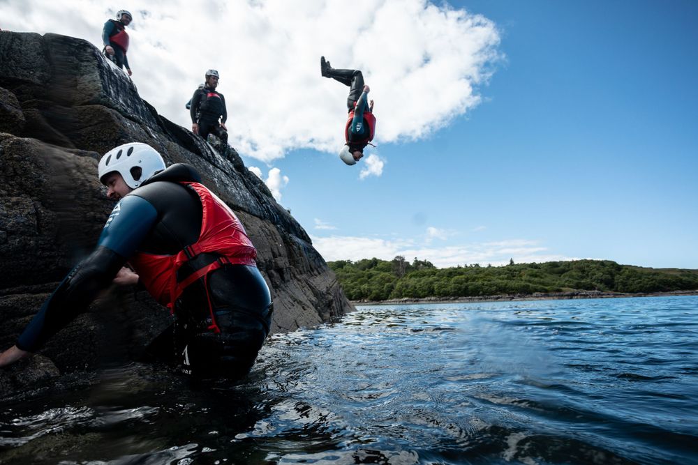 Seatrek Scotland client backflips into sea from cliff