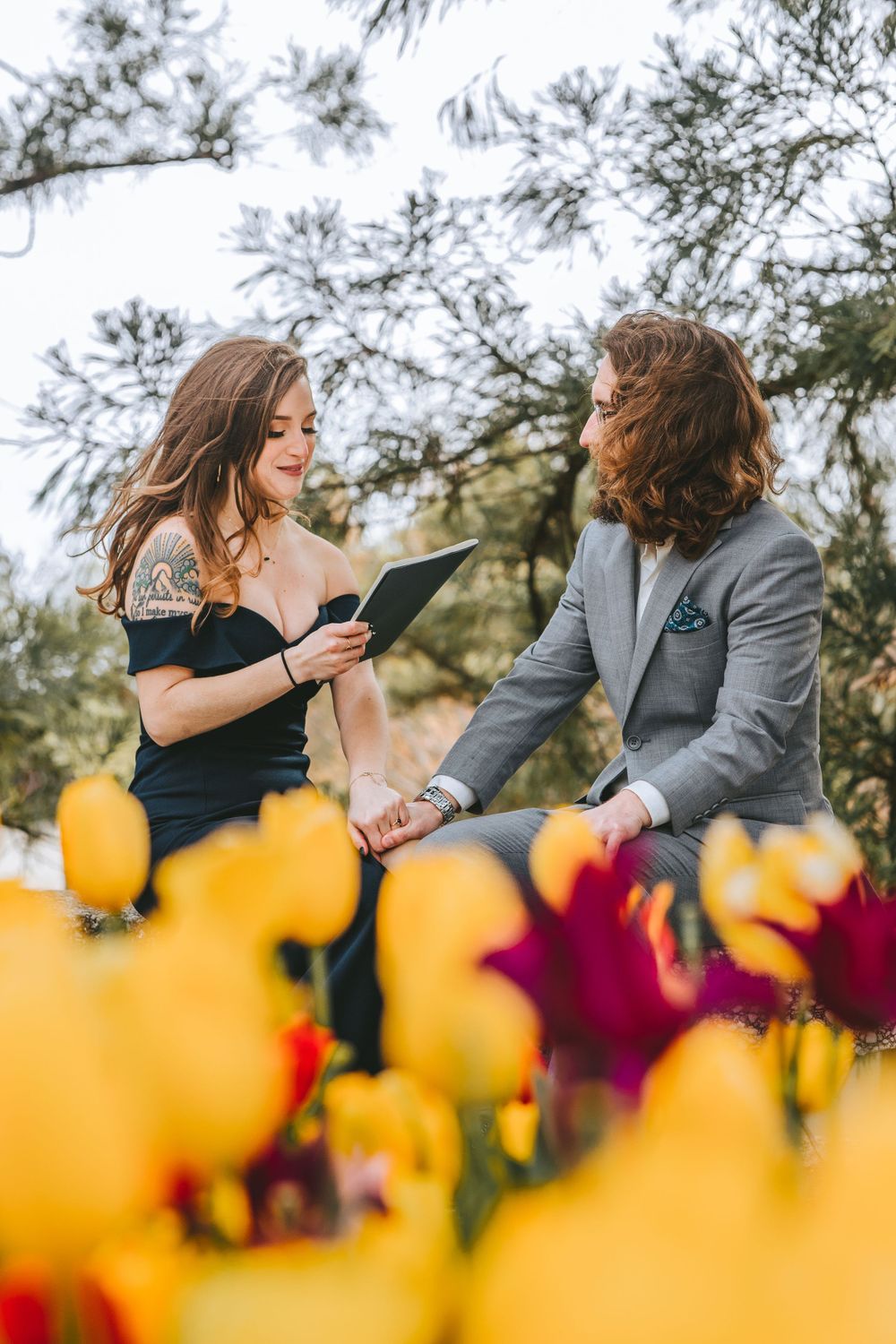 Elopement vow exchange at US National Arboretum captured by DC photographer