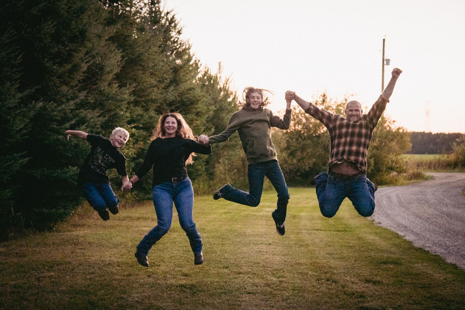 Silly jumping Family Photo