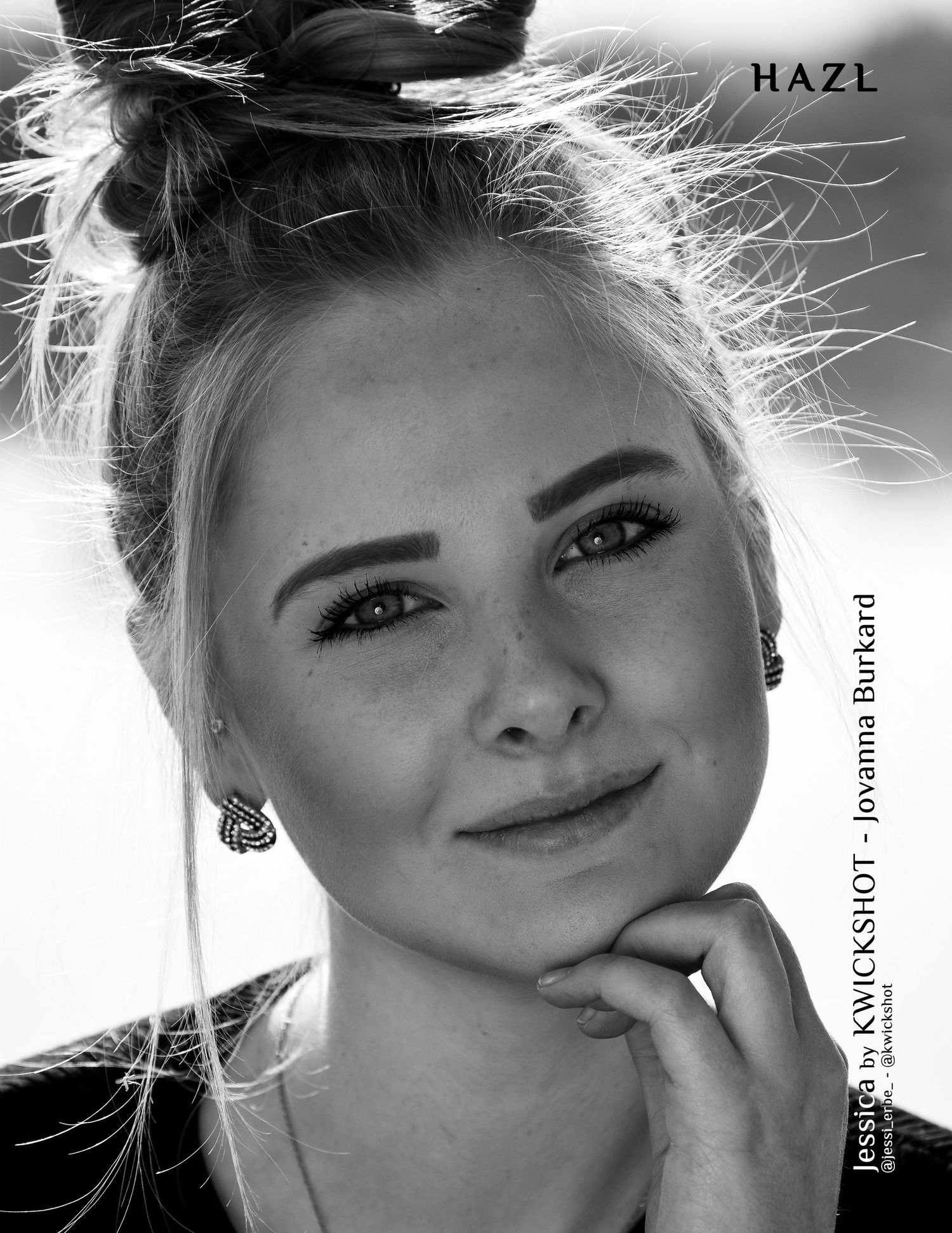 Portrait Jessica Erbe schwarzweiß Hazl Magazine Bad Saulgau Jovanna Burkard KWICKSHOT