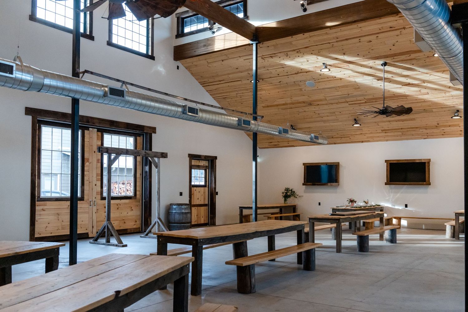 barn hall with tables