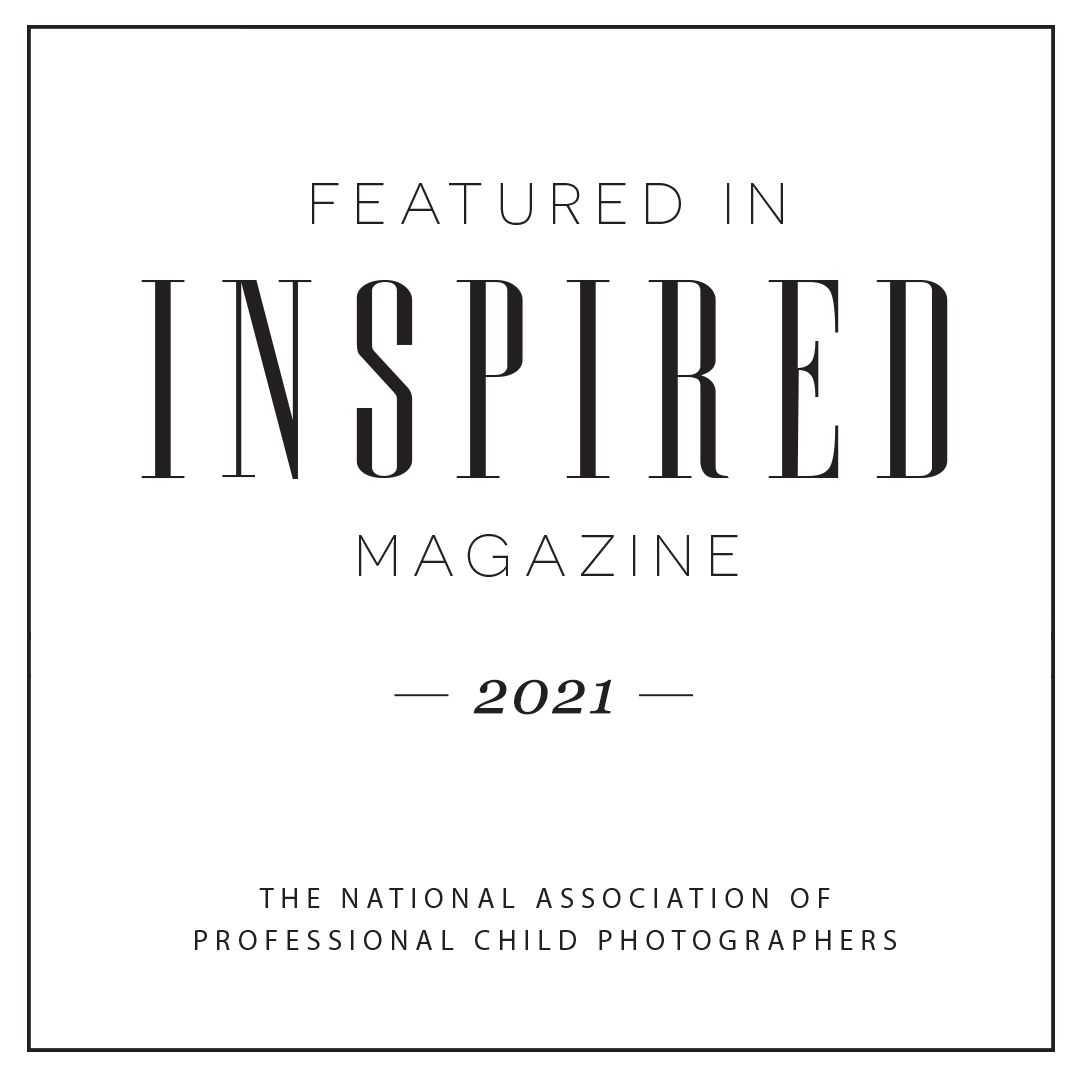 Featured in Inspired Magazine 2021 by the National Association of Professional Child Photographers badge.