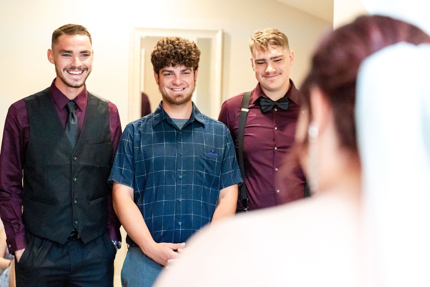first look with the bride's brothers