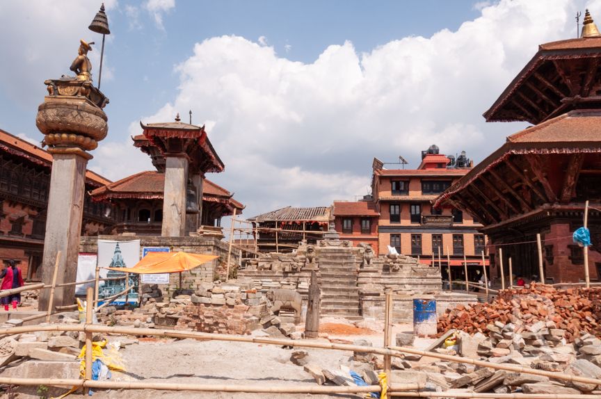 Earthquake Damage Pashupati Temple in Bhaktapur Durbar Square Leah Ramuglia Photography