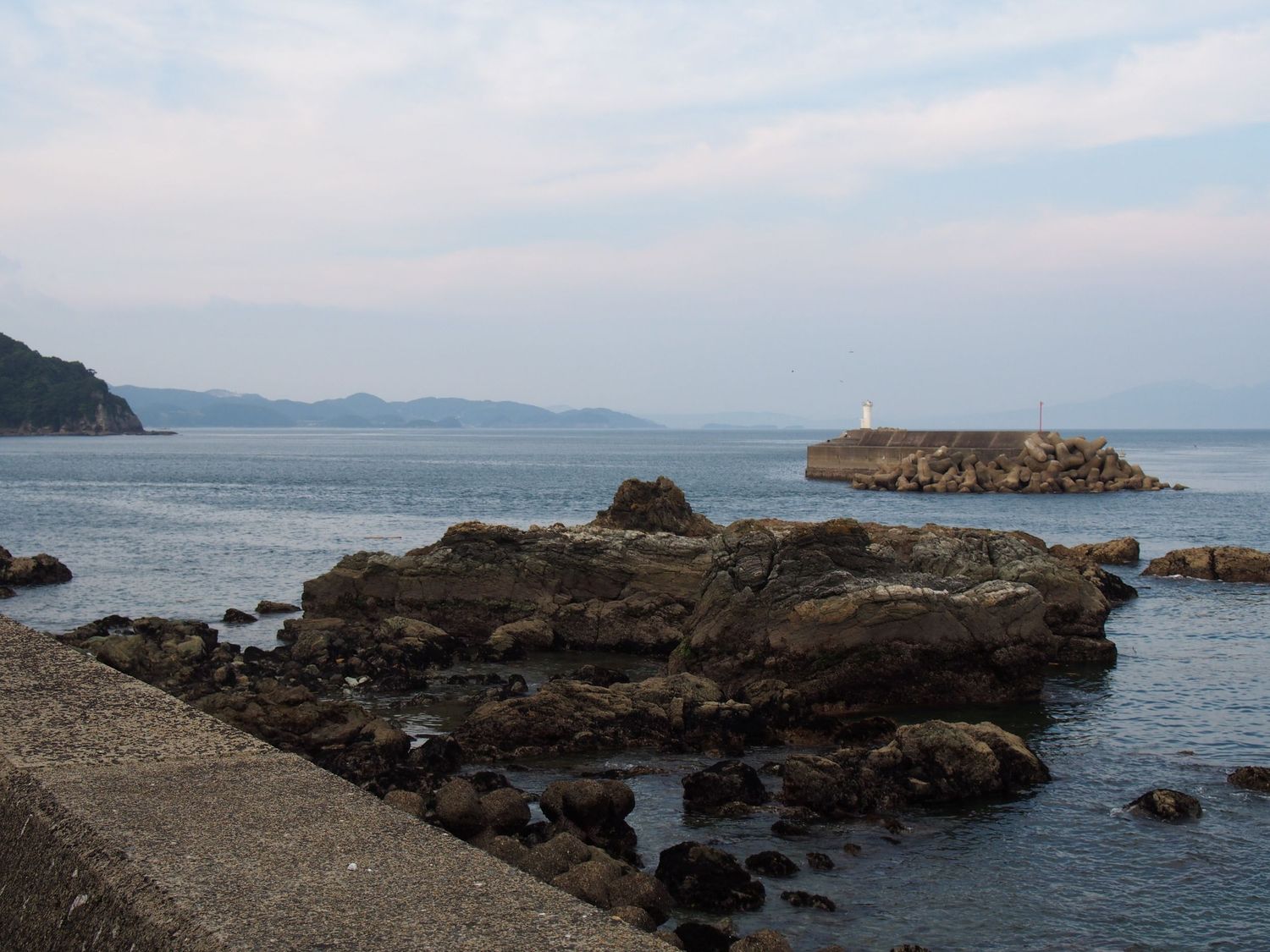 The coastal road is a nice walk in the morning, but very hot in the afternoon. Great views of the rocks in the bay