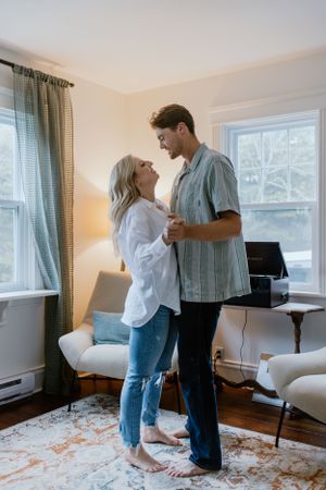 In-home engagement session, Peggy's Cove, Halifax, Nova Scotia Charlotte Buckle Photography