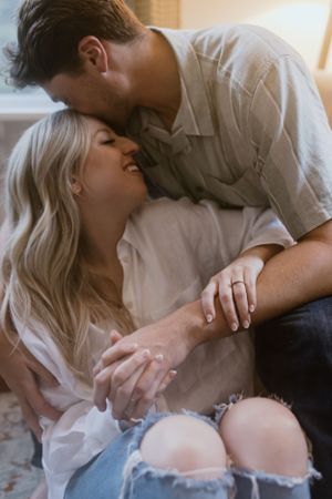 In-home engagement session, Peggy's Cove, Halifax, Nova Scotia Charlotte Buckle Photography