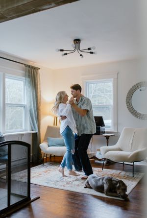 In-home engagement session, Peggy's Cove, Halifax, Nova Scotia Charlotte Buckle Photography