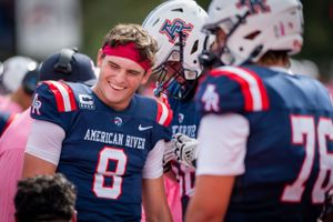 football player laughing