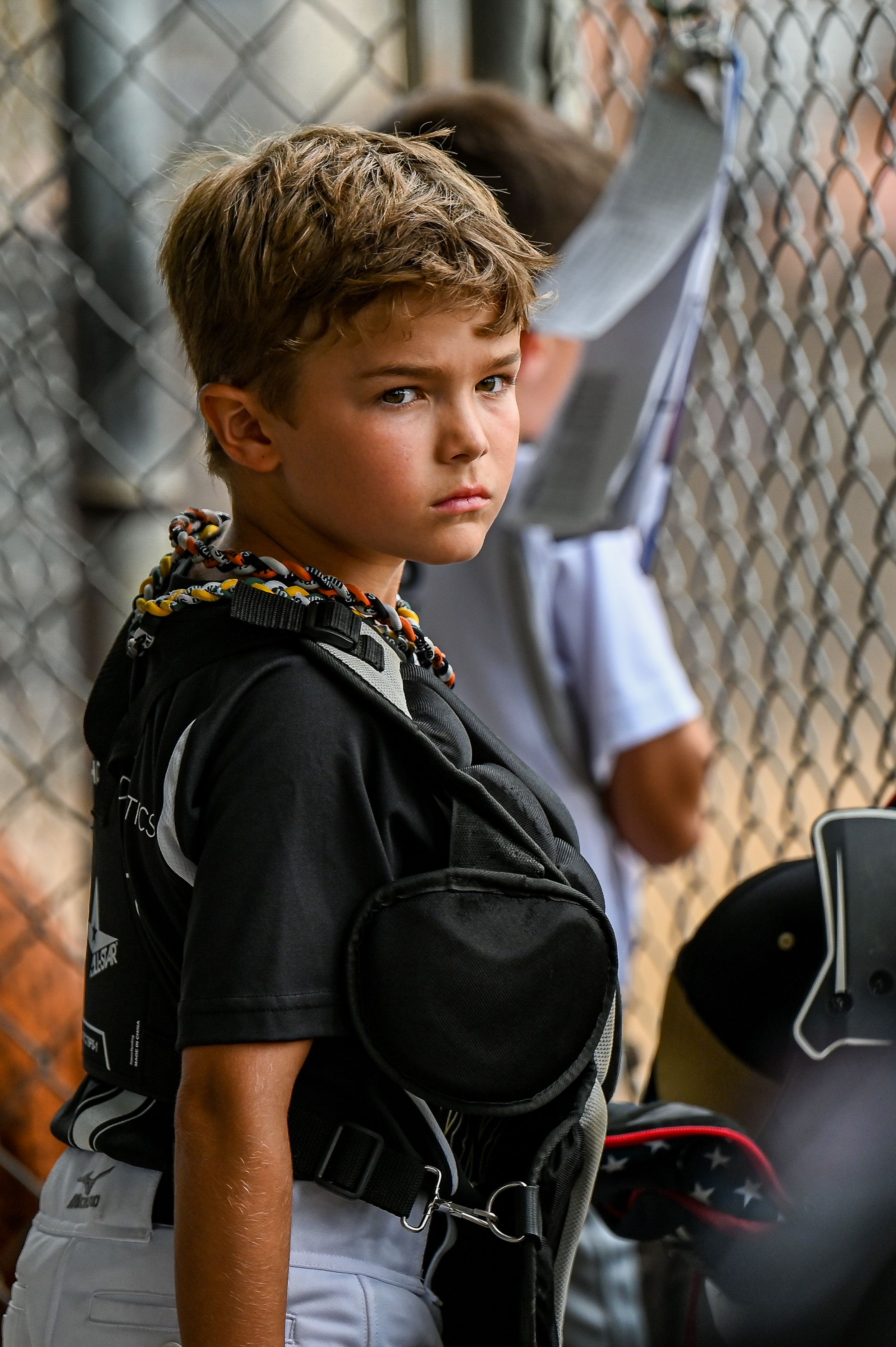 Baseball player in dugout