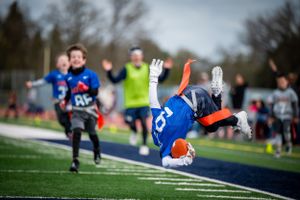 Flag football players.