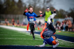 Flag football players.