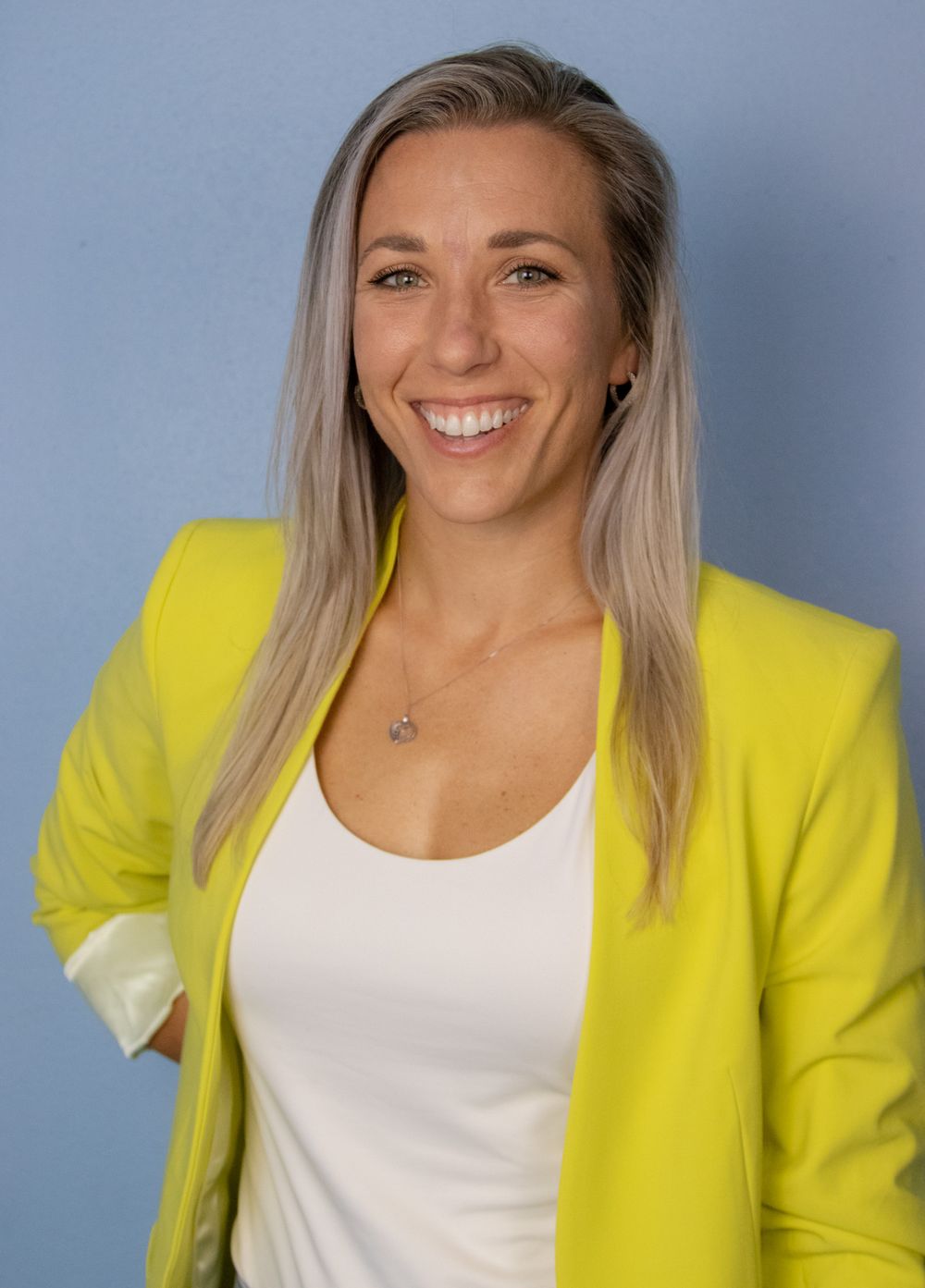 Yellow Blazer Women's Professional Picture Business Stance Pose