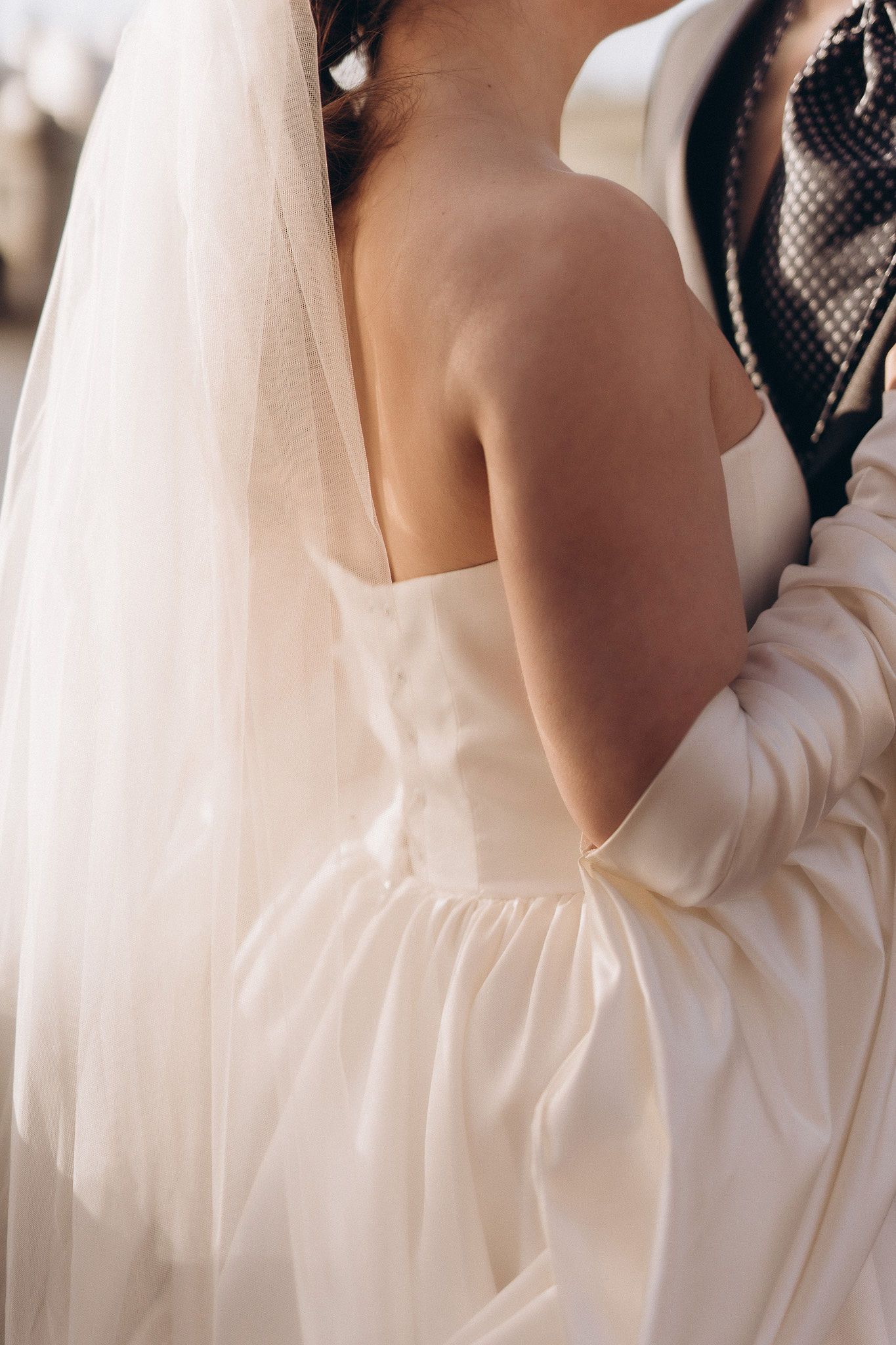 Brides outfit details during London wedding