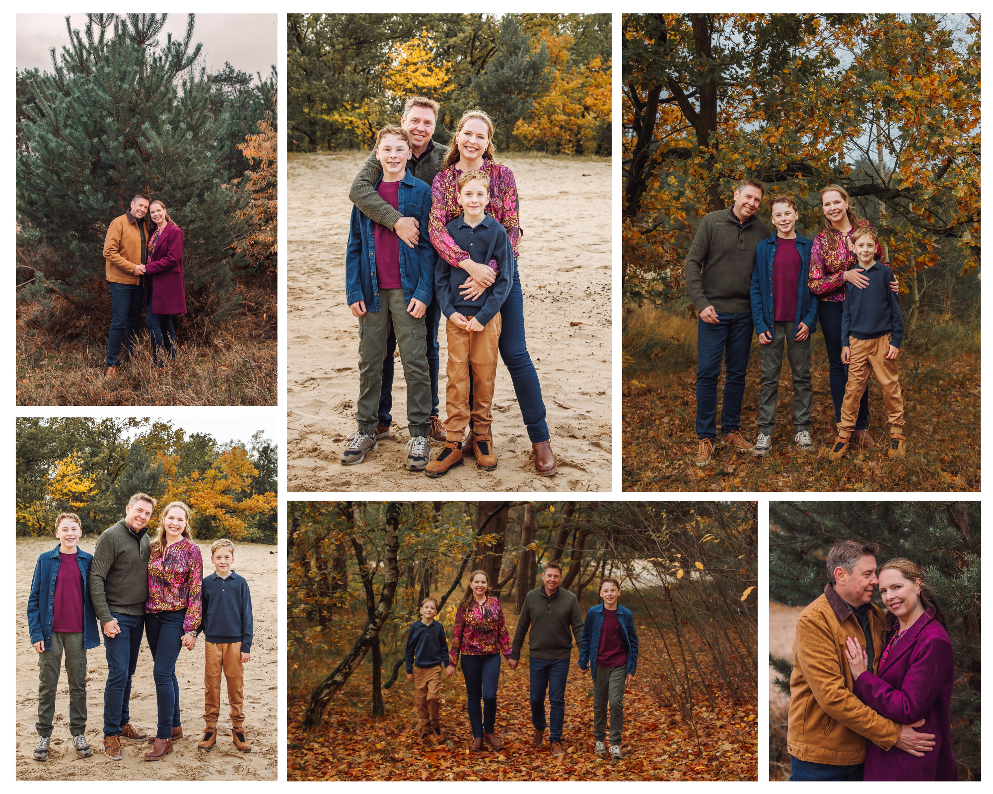 Family winter photoshoot in Drunense Duinen, Netherlands, outdoor lifestyle photography in sandy landscape