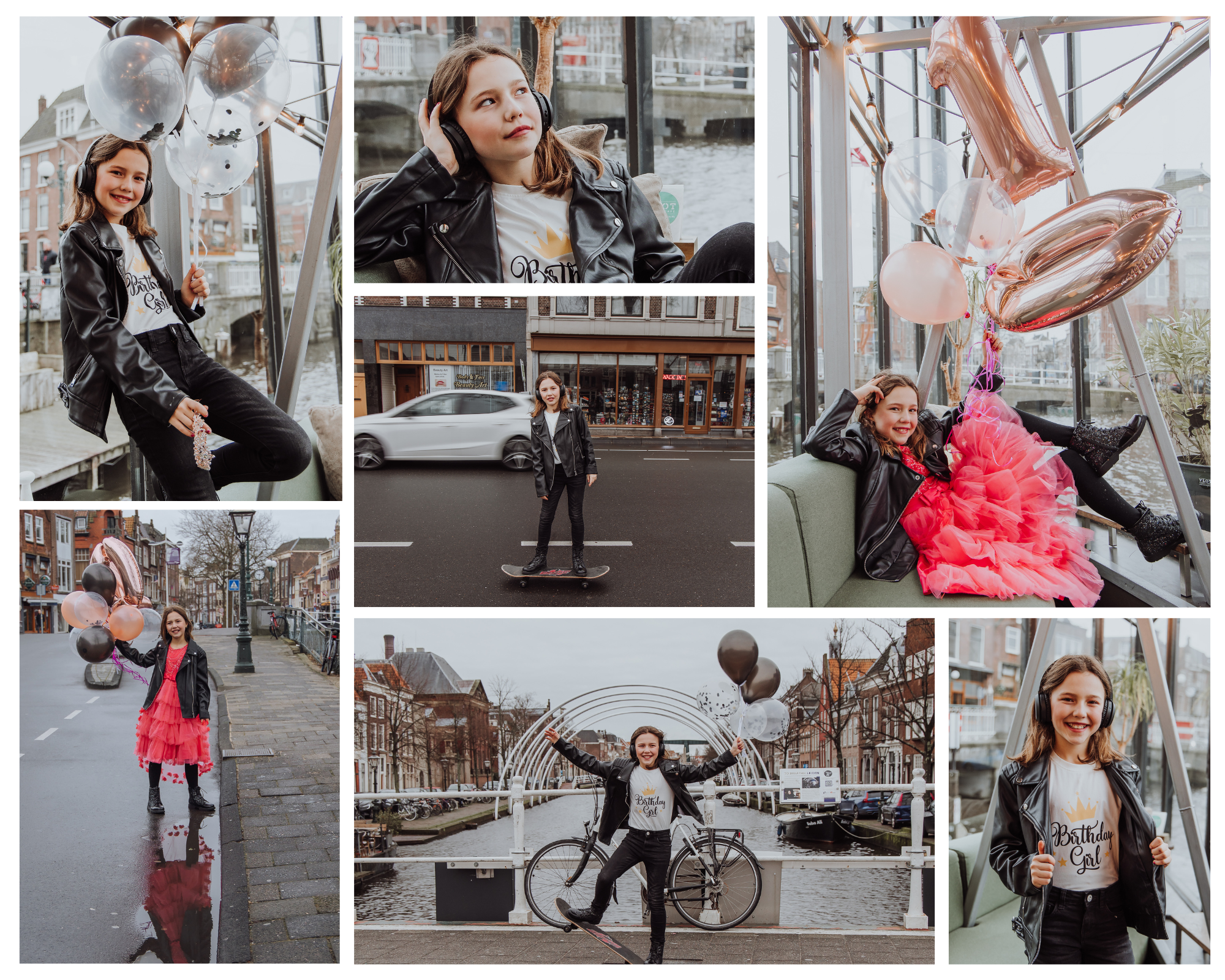 Empowerment shoot of a little girl celebrating her 10th birthday in Leiden joyful, confident, and full of bright, happy moments.
