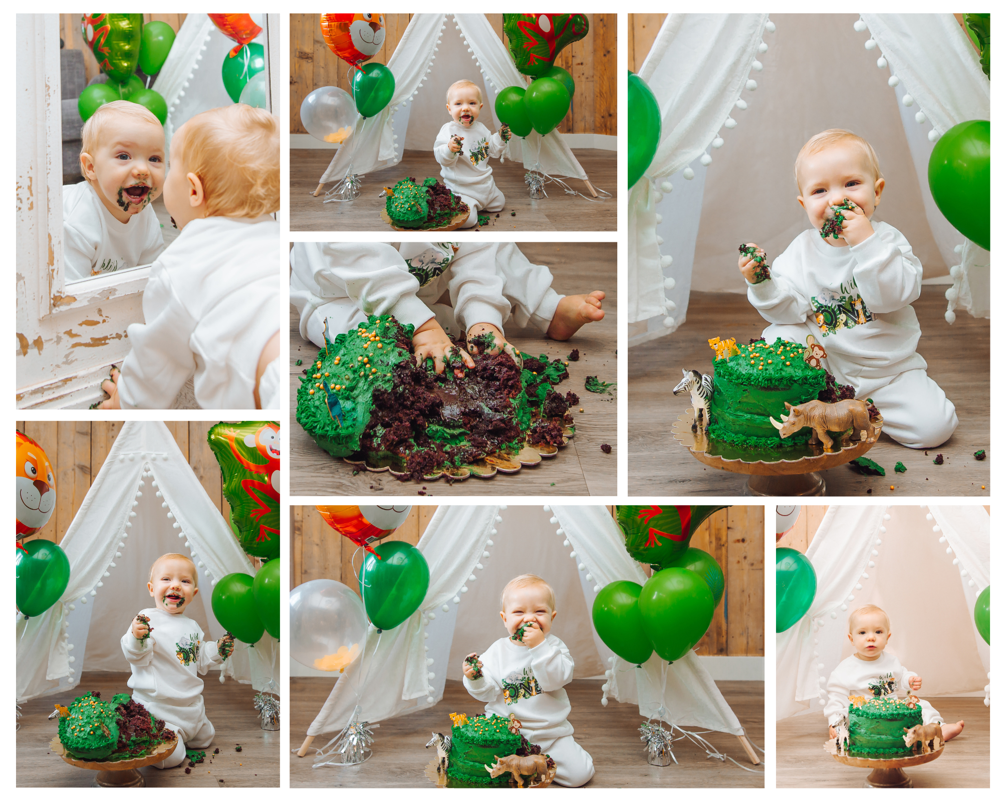 Wild One cake smash photoshoot in Barneveld, Netherlands, first birthday celebration with fun family moments