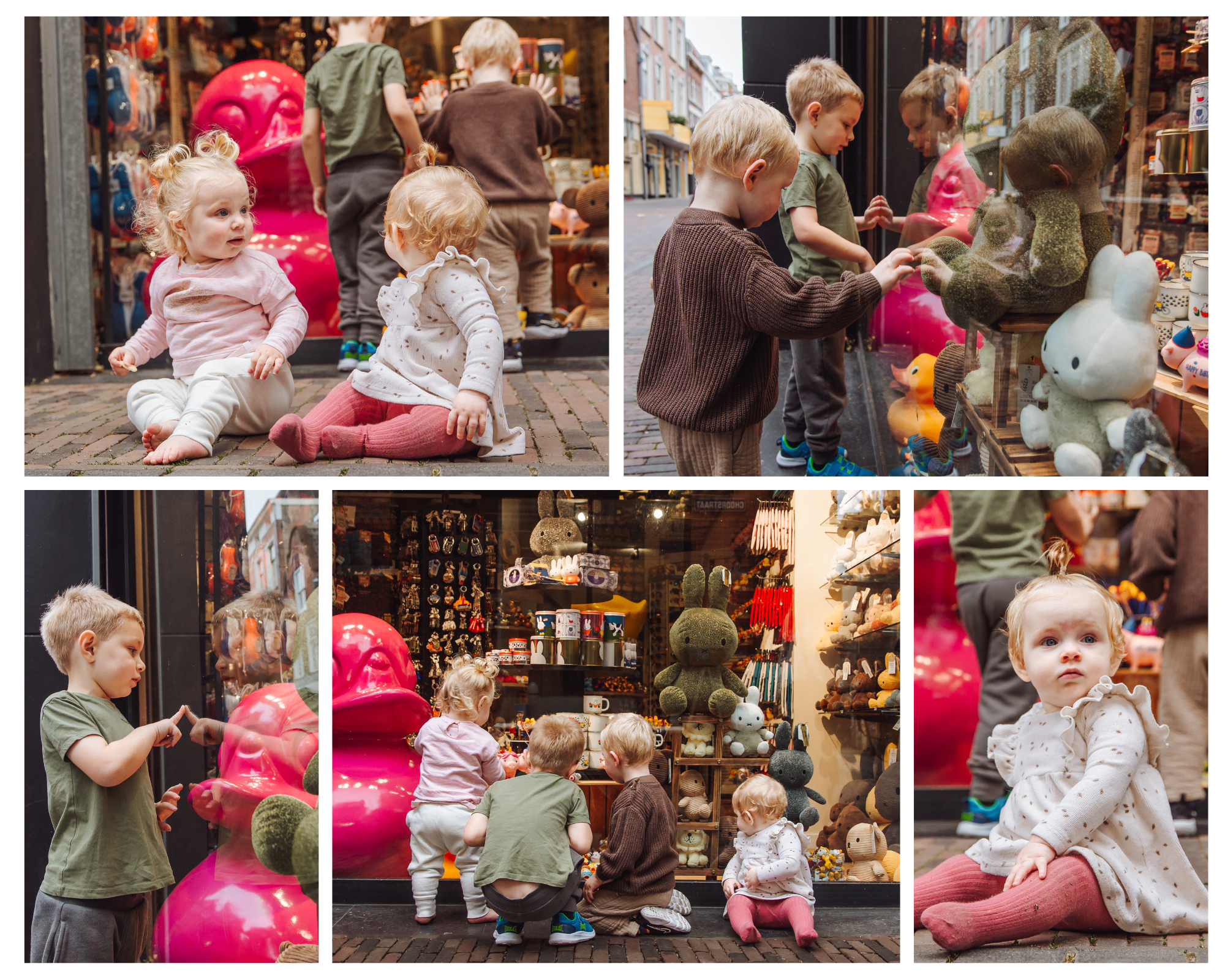 Kinderen in het centrum van Utrecht spelend en ontdekkend tussen de stadse energie
