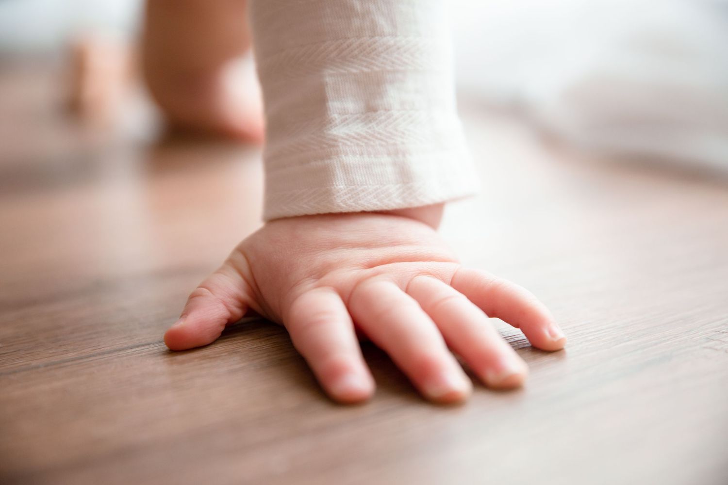 close up of baby hand