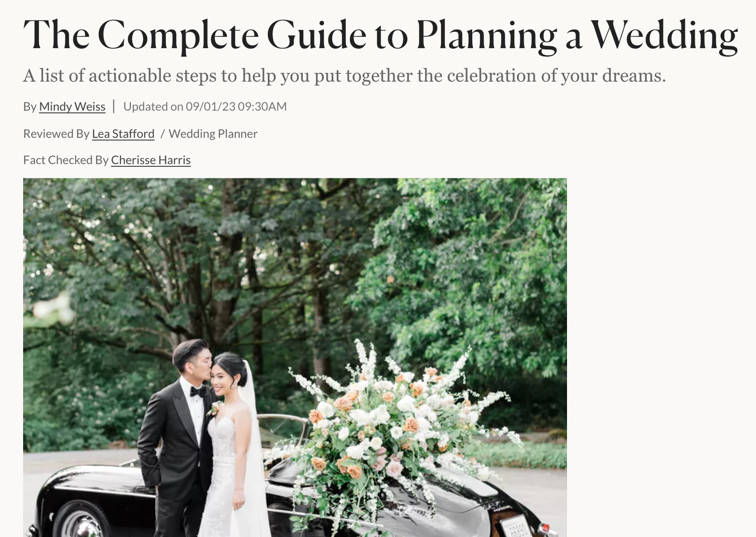 The complete guide to planning a wedding article