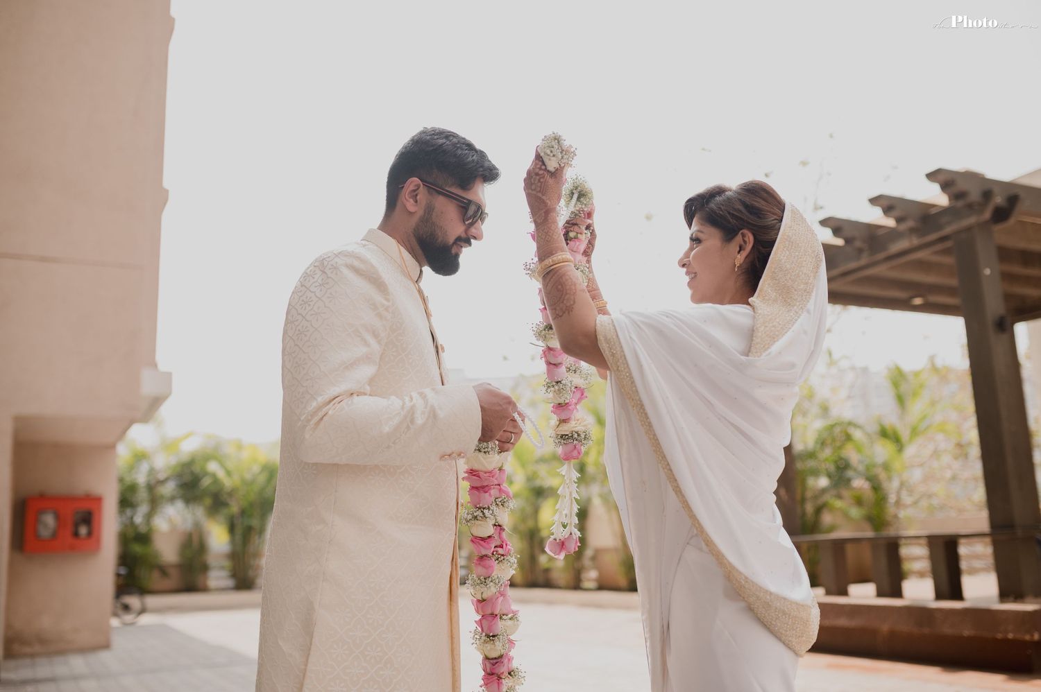 Intimate outdoor wedding ceremony captured in a series of candid moments.