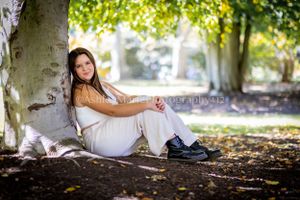 A weeping willow provides the best place to sit and pose
