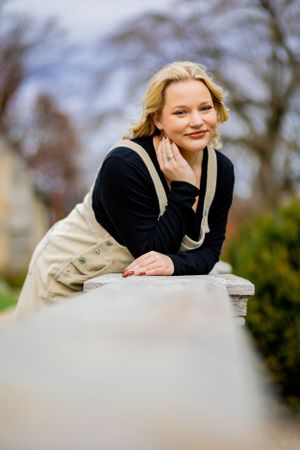 Beautiful stunning senior portrait. Timeless and classic pose