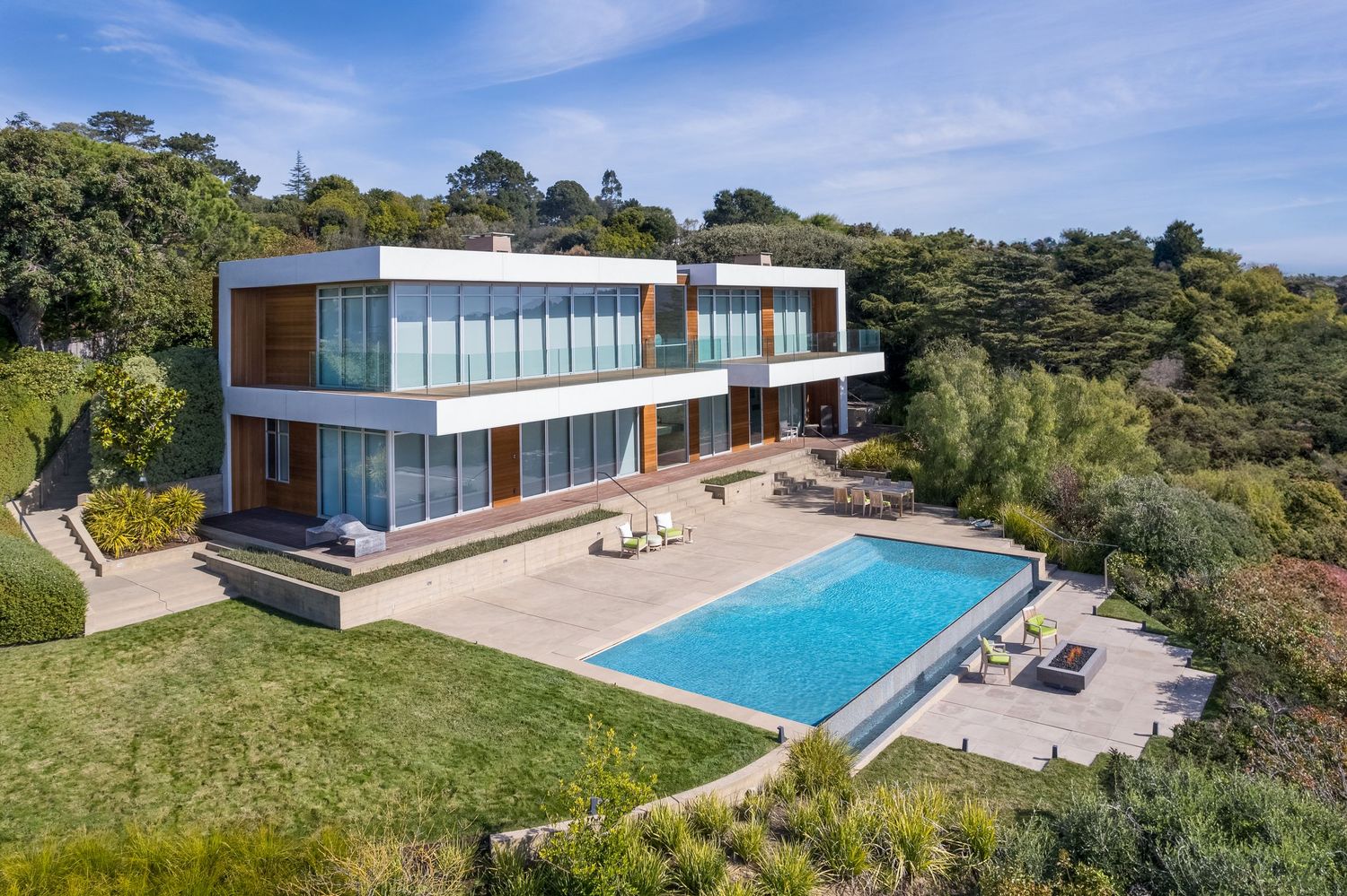 Michael Corona Photography Architectural & Design Residential Exterior modern home aerial drone swimming pool