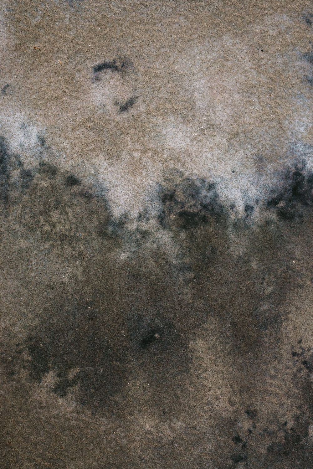 Abstract texture of dark mold or stains spreading across a beige surface.