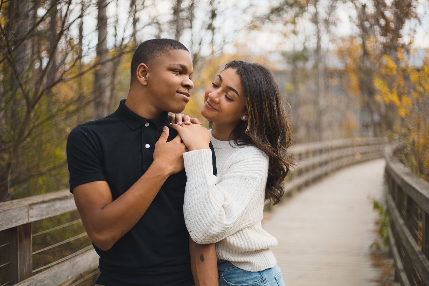 Senior photos couple bridge fall colors verona wi epic