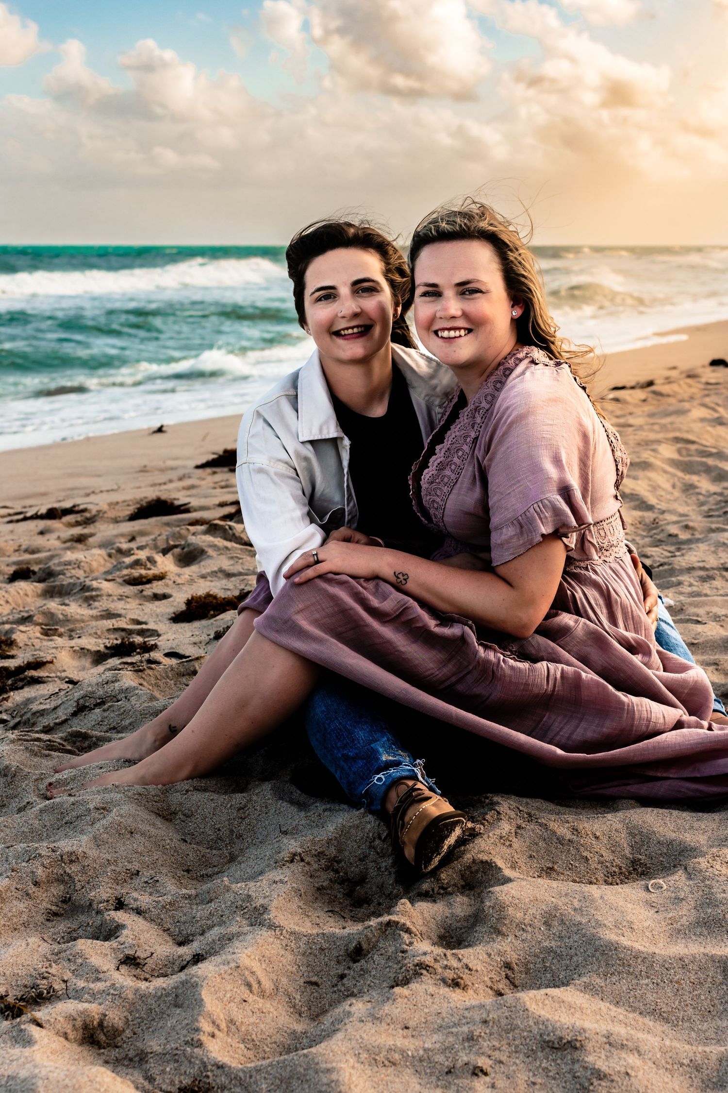 Beach engagement session lgbtq