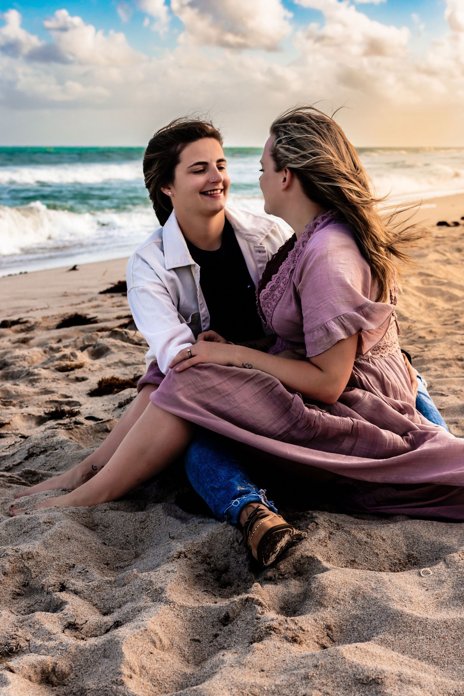 Beach engagement session lgbtq