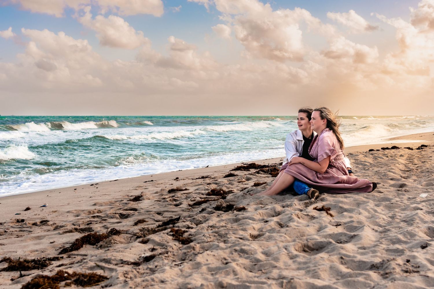Beach engagement session lgbtq