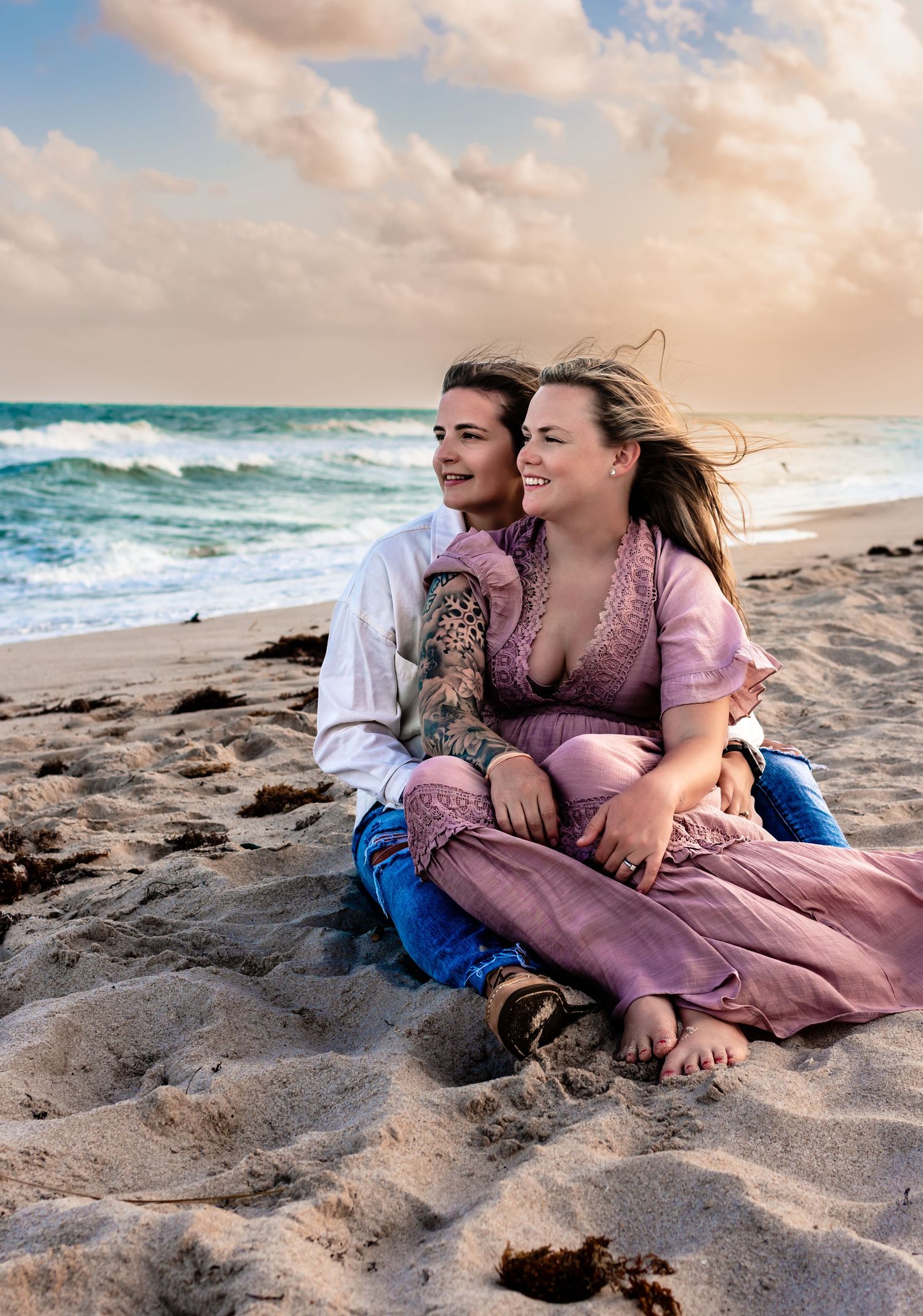 Beach engagement session lgbtq