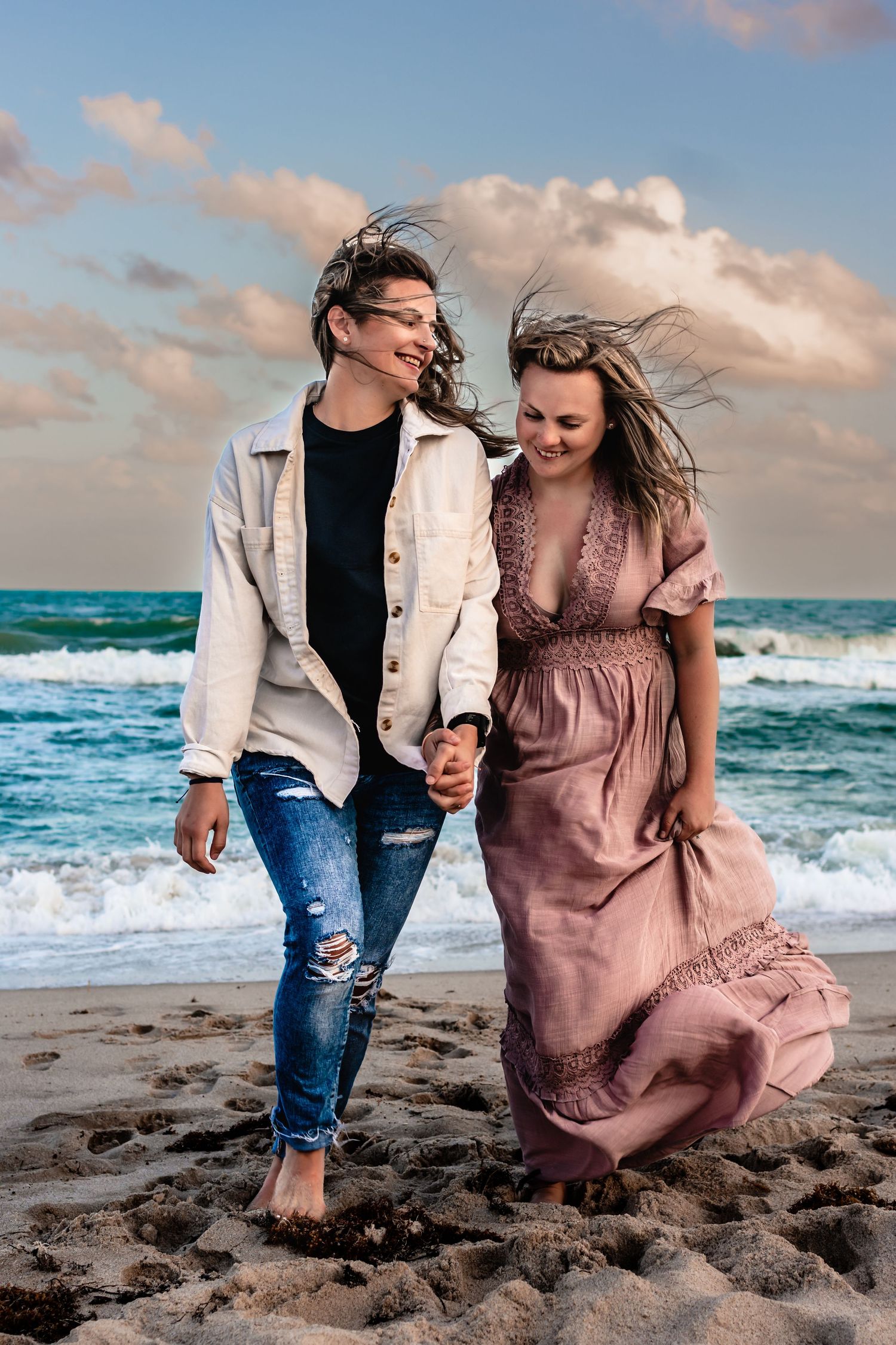 Beach engagement session