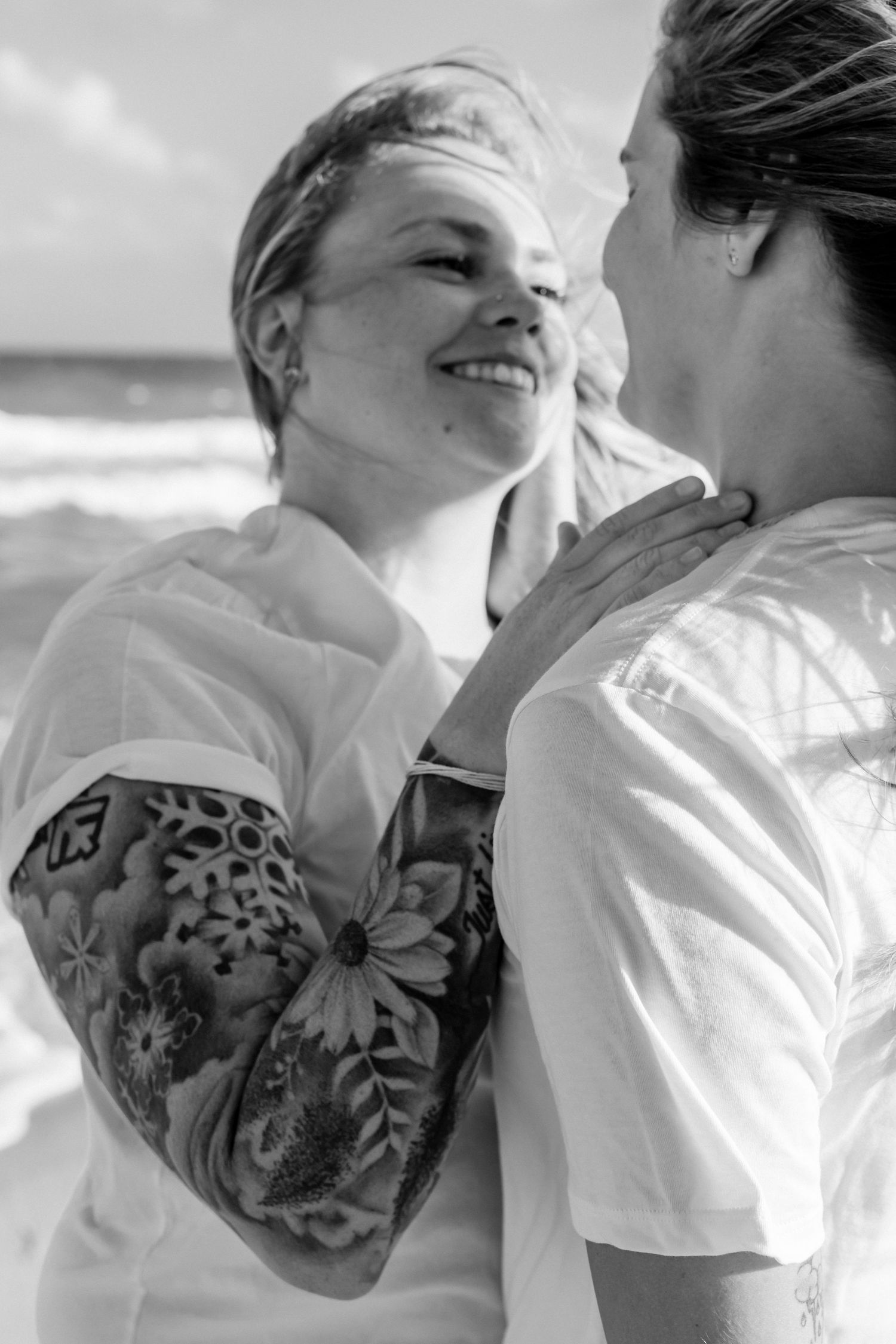 Beach engagement session lgbtq