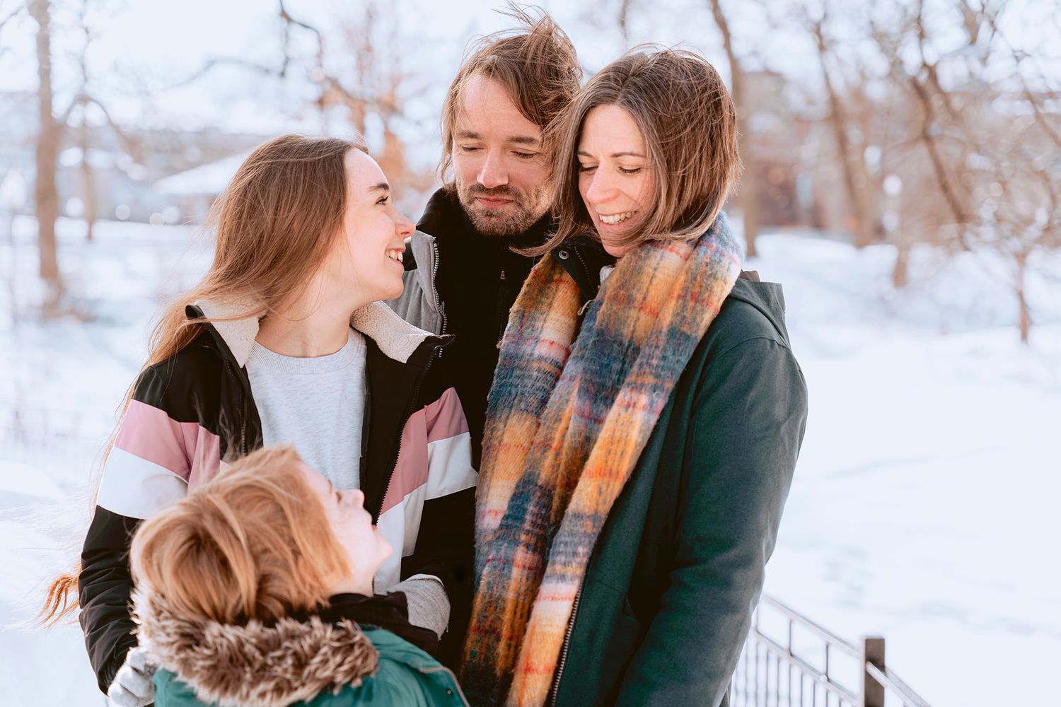 Séance photo en famille au parc Westmount en hiver
