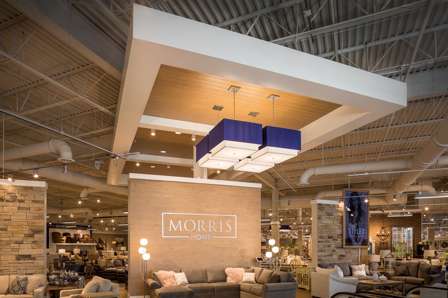 Photography of Morris Home Retail Store architectural Ceilings