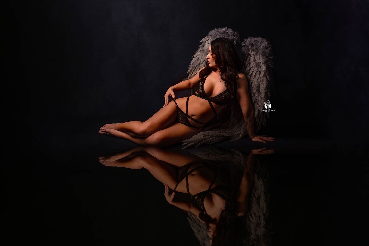 Boudoir wings sexy lingerie photoshoot; Boudoir photographer South Carolina; Lexington, SC photo; indoor sexy session