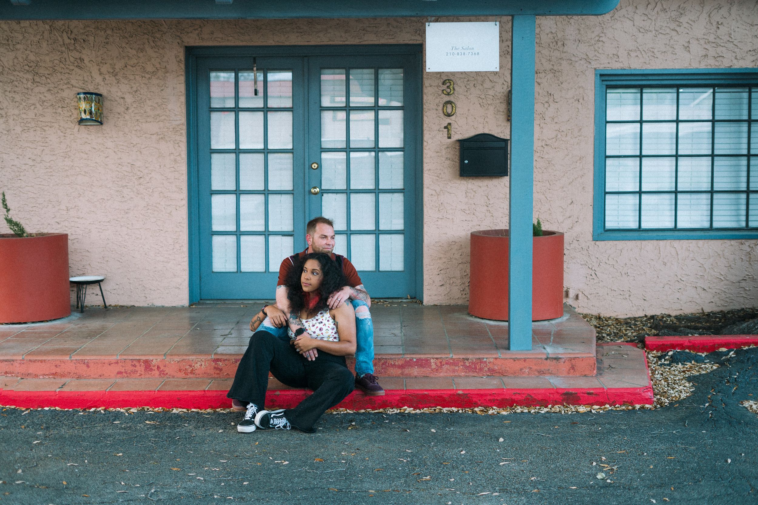 70s style engagement shoot
