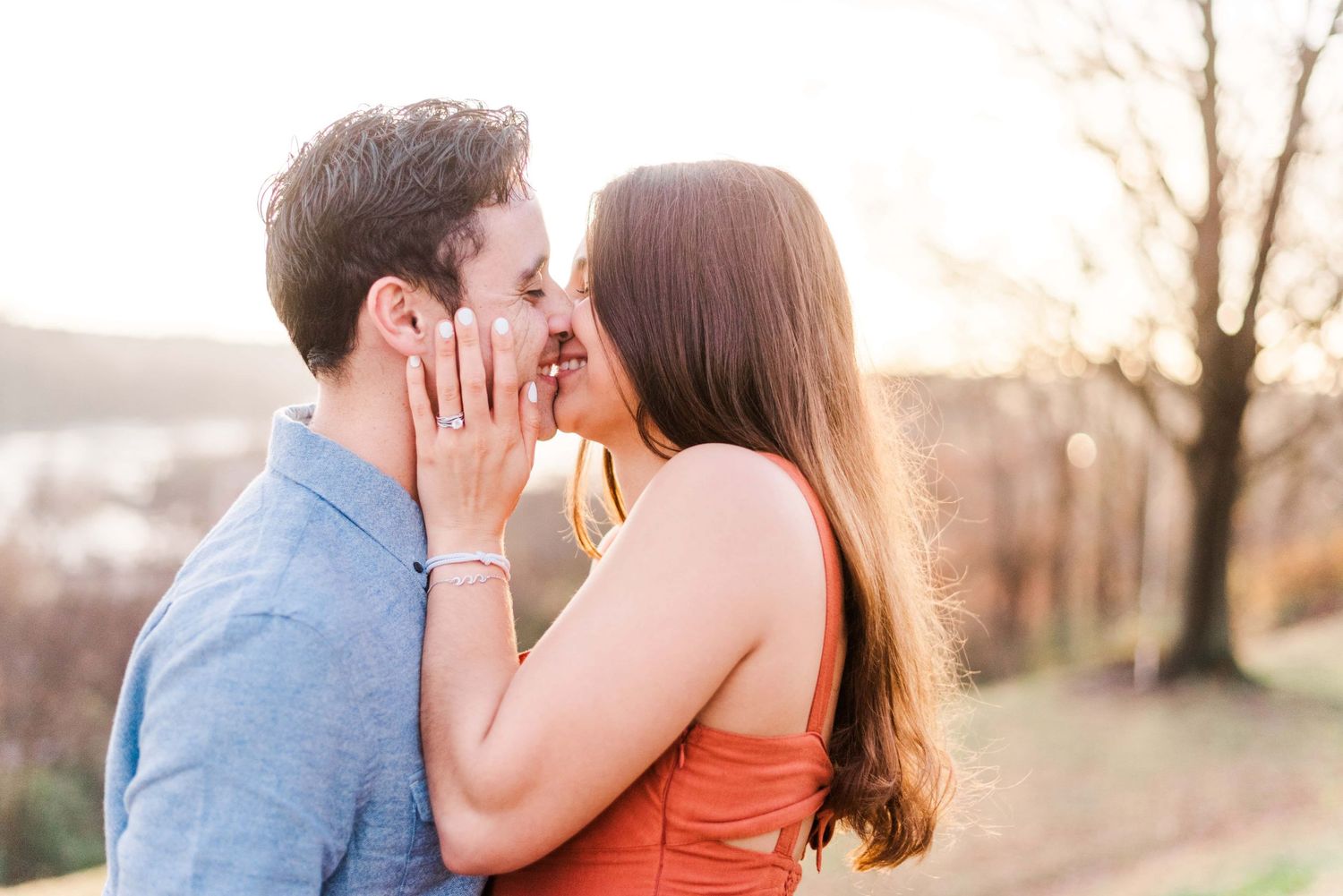 Golden hour Pittsburgh PA engagement photos
