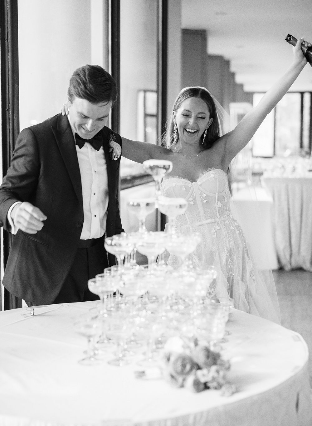 champagne tower photos by Audra Wrisley