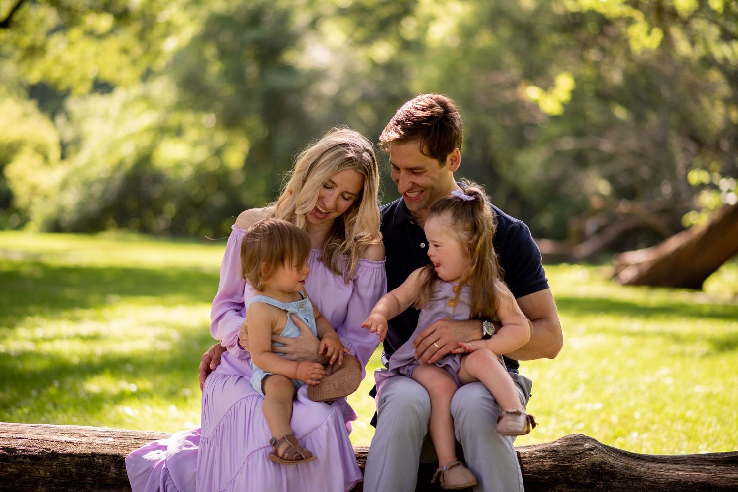 Spring family smiles siblings down syndrome love photo Naperville