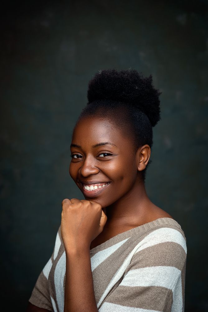 natural african hair female portrait