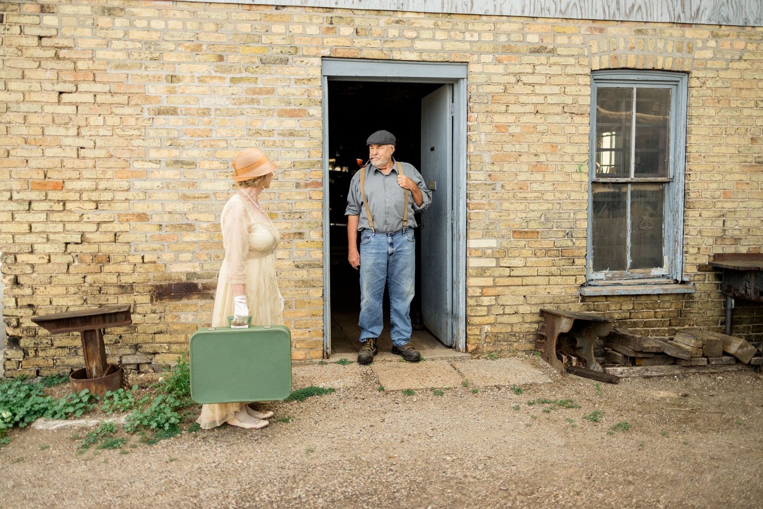older couple at Moore's Blacksmith shop in Strathroy